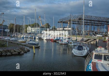 Marina à Klaipėda, Lituanie Banque D'Images