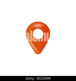 Symbole de vecteur d'icône de carte d'emplacement orange 3D parfait pour l'illustration de lieu d'adresse de navigation ou les projets de conception de carte de voyage numérique Illustration de Vecteur