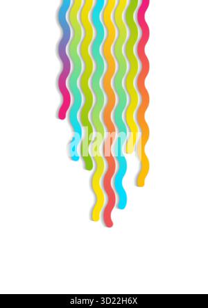 Fond d'entreprise abstrait coloré à rayures courbes zigzag lisses. Conception graphique de flyer vectoriel Illustration de Vecteur