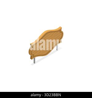 3D Isomtric Flat Set de Signboard Collection, panneaux d'affichage en bois. Point 6 Banque D'Images