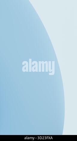 Composition abstraite avec une grande courbe bleue lisse sur un fond clair. Illustration, rendu Banque D'Images