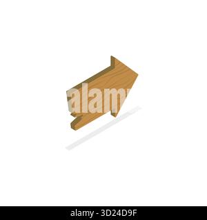 3D Isomtric Flat Set de Signboard Collection, panneaux d'affichage en bois. Point 2 Banque D'Images