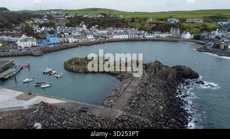 Vue aérienne du port de Portpatrick Banque D'Images
