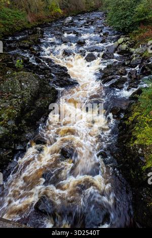Rivière de montagne coulant à travers un paysage naturel Banque D'Images