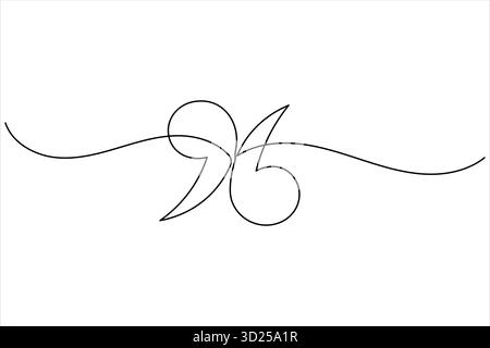 Guillemet continu d'une ligne dessin minimaliste illustration d'icône vectorielle de contour Illustration de Vecteur