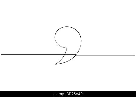 Guillemet continu d'une ligne dessin minimaliste illustration d'icône vectorielle de contour Illustration de Vecteur