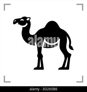 Un symbole animal noir et blanc monochrome en style icône, logo, mascotte ou pictogramme présente un design épuré et minimaliste sans arrière-plan Illustration de Vecteur