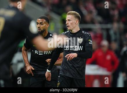 Mew Arena, Mayence, Allemagne. 29 octobre 2025. Chris FÃ¼hrich du VfB Stuttgart regarde pendant un match de la DFB Cup, 1. FSV Mainz 05 vs Stuttgart, au Mew Arena, Mayence, Allemagne. Ulrik Pedersen/CSM/Alamy Live News Banque D'Images