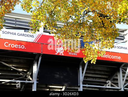 Glamorgan County Cricket Ground, (Criced Morgannwg), Sophia Gardens, Cardiff City Centre, Galles du Sud, ROYAUME-UNI. Automne. Prise en octobre 2025 Banque D'Images
