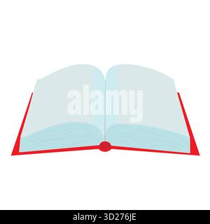 Un livre ouvert avec une couverture rouge vif. Illustration vectorielle isolée sur un fond blanc. Illustration de Vecteur