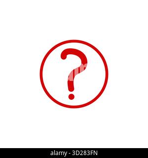 Icône de point d'interrogation rouge entourée d'un vecteur circulaire isolé sur fond blanc représentant l'aide support demander faq ou concept d'information parfait Illustration de Vecteur