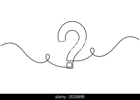 Illustration vectorielle d'illustration d'une seule ligne avec point d'interrogation minimaliste. Illustration de Vecteur
