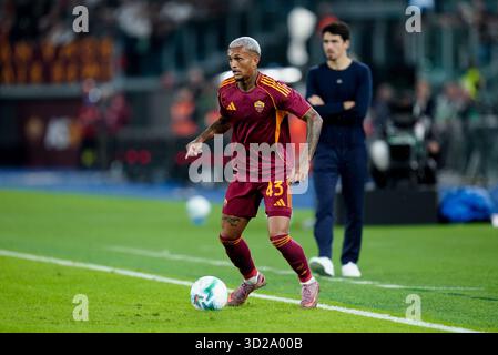 Rome, Italie. 29 octobre 2025. Wesley de L'AS Roma lors du match de Serie A Enilive entre L'AS Roma et Parme Calcio1913 au Stadio Olimpico le 29 octobre 2025 à Rome, Italie. Crédit : Giuseppe Maffia/Alamy Live News Banque D'Images
