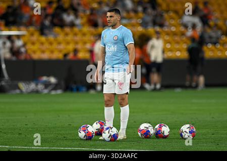 31 octobre 2025 ; Suncorp Stadium, Brisbane, Queensland, Australie : a League Football, Brisbane Roar contre Melbourne City ; Andrew Nabbout de Melbourne City pendant l'échauffement Banque D'Images