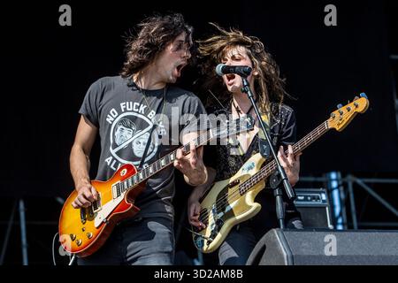 THE LAST INTERNATIONALE se produit en direct au Festival IDAYS le 22 juin 2018, à Milan, en Italie Banque D'Images