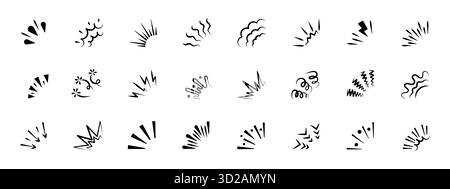 Contour rétro d'étoile et d'explosion légère. Graphique abstrait avec texture crayon vintage et lueur festive. Parfait pour fond de vacances ou feu d'artifice Illustration de Vecteur