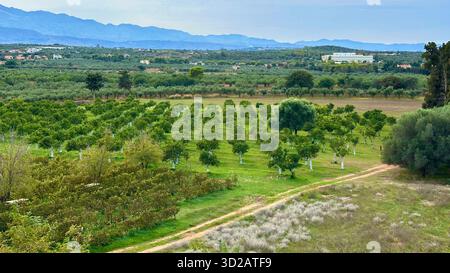 Agia Triada (Sainte Trinité) Monastère de Tzagaroli sur Akrotiri près de la Canée, Crète, complexe vénitien-byzantin du XVIIe siècle avec basilique en dôme. Banque D'Images