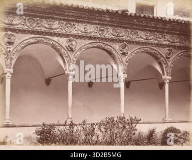 Images du XIXe siècle montrant la Certosa di Pavia, un monastère en Lombardie dans le nord de l'Italie. Banque D'Images
