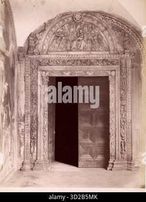 Images du XIXe siècle montrant la Certosa di Pavia, un monastère en Lombardie dans le nord de l'Italie. Banque D'Images