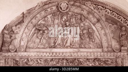 Images du XIXe siècle montrant la Certosa di Pavia, un monastère en Lombardie dans le nord de l'Italie. Banque D'Images