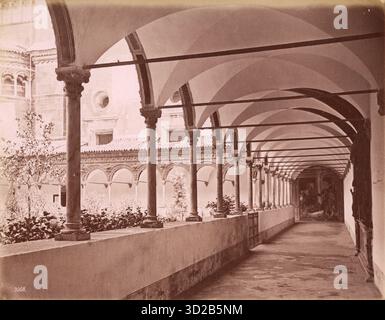 Images du XIXe siècle montrant la Certosa di Pavia, un monastère en Lombardie dans le nord de l'Italie. Banque D'Images