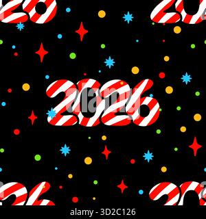 Célébration vibrante de la Saint-Sylvestre 2026 Illustration de Vecteur