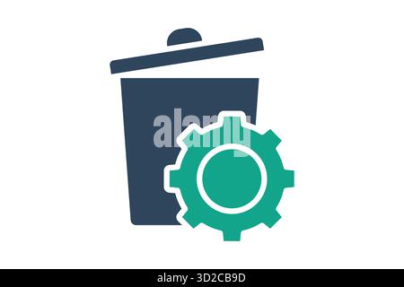 Waste management icon. solid icon style. icon related to sustainable. recycling elements vector illustration Illustration de Vecteur