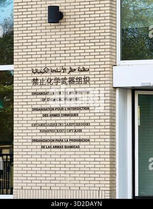 Vue sur le siège de l'organisation d'interdiction des armes chimiques. La Haye, pays-Bas Banque D'Images