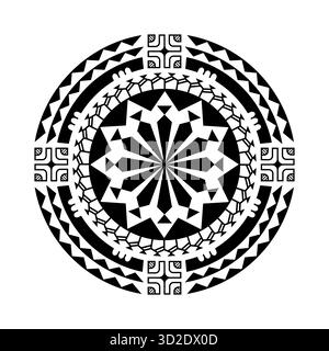 Tatouage à motif circulaire tribal maori Illustration de Vecteur