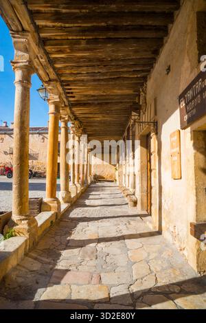 Plaza Mayor. Pedraza, province de Ségovie, Castilla Leon, Espagne. Banque D'Images