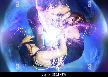 Deux femmes du futur, Twin, future concept Banque D'Images