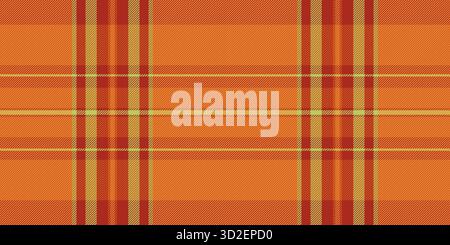 Grille vérifier le textile de fond, liste le tissu à carreaux sans couture. Motif vectoriel de tartan de texture femme dans la palette de couleurs orange et rouge. Illustration de Vecteur