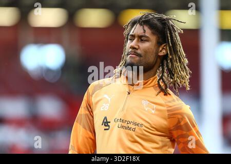 Dion Sanderson du comté de Derby avant le match de championnat Sky Bet entre Sheffield United et Derby County à Bramall Lane, Sheffield le samedi 1er novembre 2025. (Photo : Zach Forster | mi News) crédit : MI News & Sport /Alamy Live News Banque D'Images