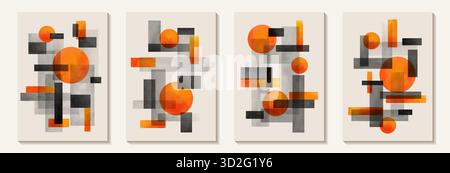 Fond d'art abstrait peint à la main minimaliste créatif avec tache d'aquarelle et Doodle Scribble Circle dessiné à la main. Conception pour la décoration murale Illustration de Vecteur