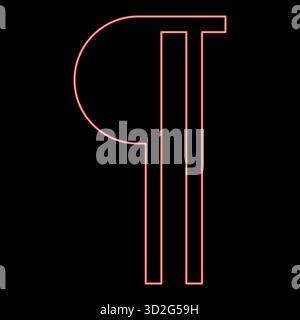 Néon signe de paragraphe éditable symbole de texte de pèlerinage élément de frappe rouge couleur vecteur illustration image plat style lumière Illustration de Vecteur