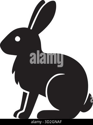 Illustration vectorielle de silhouette de lapin. Illustration de Vecteur