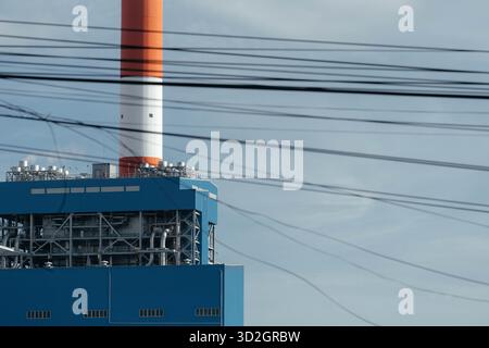 Vue rapprochée de la centrale thermique Banque D'Images