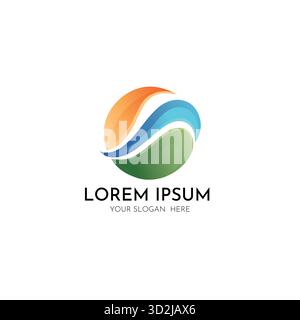 Design abstrait coloré de logo Wave Sphere Illustration de Vecteur