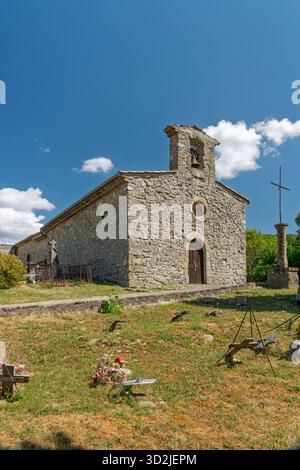 L'extérieur de l'église Sainte Catherine à la Chaudière, Drôme, Provence, France, Europe. Banque D'Images