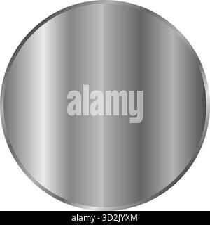 Illustration vectorielle de bouton rond brillant en métal dégradé argenté avec effet chrome poli parfait pour les modèles d'icônes de conception d'interface modernes Illustration de Vecteur