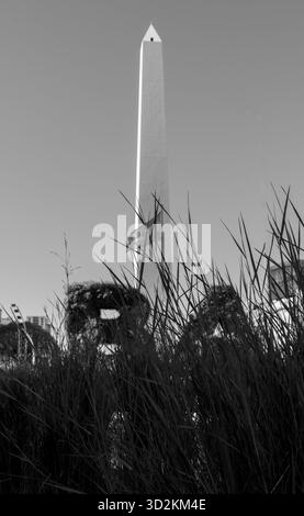 Obélisque en noir et blanc Banque D'Images