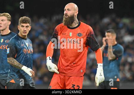 Napoli, Napoli, Italie. 1er novembre 2025. Vanja Milinkovic Savic de SSC Napoli fait des gestes lors du match de Serie A Enelive entre SSC Napoli vs Como 1907 au Diego Armando Maradona Stadium. Score final 0-0. (Crédit image : © Agostino Gemito/Pacific Press via ZUMA Press Wire) USAGE ÉDITORIAL SEULEMENT ! Non destiné à UN USAGE commercial ! Banque D'Images