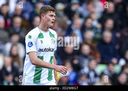 Groningen, pays-Bas. 02 novembre 2025. GRONINGEN, 02-11-2025, Stadium Euroborg, saison 2025/2026, Néerlandais Eredivisie football, match entre FC Groningen - FC Twente, la photo montre le joueur du FC Groningen Dies Janse Credit : Pro Shots/Alamy Live News Banque D'Images