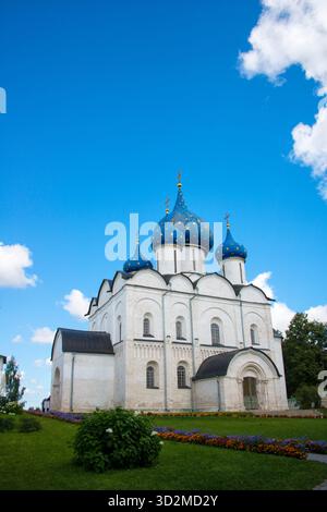 Vue extérieure du Grand Palais Catherine Bleu et Blanc à Tsarskoye Selo Banque D'Images