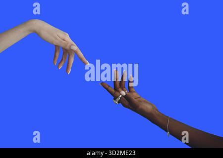 Les caucasiens et les Afro-américains se sont mis en contact les uns avec les autres Banque D'Images