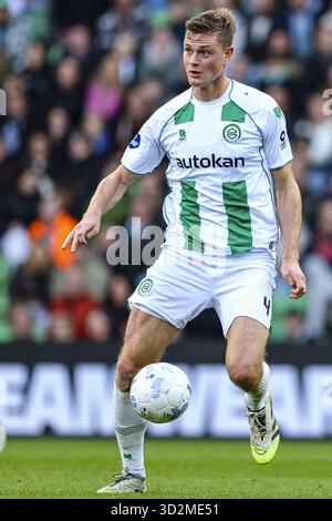 Groningen, pays-Bas. 02 novembre 2025. GRONINGEN, 02-11-2025, Stadium Euroborg, saison 2025/2026, Néerlandais Eredivisie football, match entre FC Groningen - FC Twente, la photo montre le joueur du FC Groningen Dies Janse Credit : Pro Shots/Alamy Live News Banque D'Images