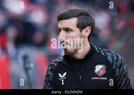Utrecht, pays-Bas. 02 novembre 2025. UTRECHT, 02-11-2025, stade Galgenwaard, saison 2025/2026, Football Néerlandais Eredivisie, match entre le FC Utrecht et le NEC Nijmegen, photo montre le gardien de but du FC Utrecht Vassilis Barkas crédit : Pro Shots/Alamy Live News Banque D'Images