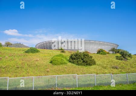 Le Cap, Afrique du Sud, 29.08.2025 : le stade, connu depuis 2021 sous le nom de stade DHL, a été construit dans le cadre de l'organisation de la Coupe du monde de la FIFA 2010. Banque D'Images