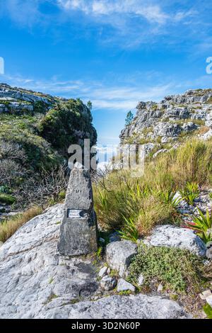 Paysage au sommet de la montagne de la table, le Cap, Afrique du Sud, vertical Banque D'Images