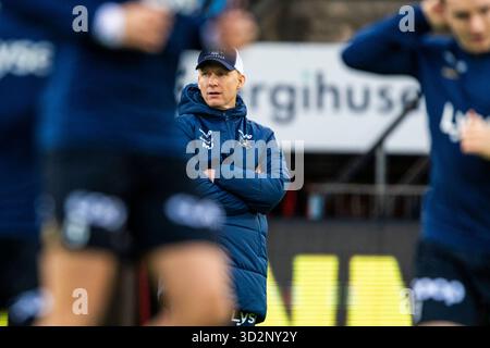 Drammen 20251102. L'entraîneur des Vikings Morten Jensen avant le match de football d'élite entre Strømsgodset et Viking au stade Marienlyst. Photo : Trond R. Teigen / NTB ce texte est traduit automatiquement Banque D'Images